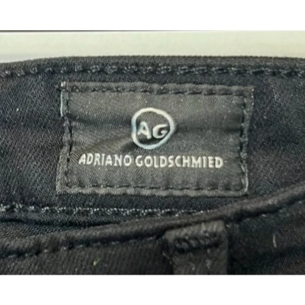 AG Prima Mid Rise Cigarette Jeans Super Black Size 28R Skinny Designer Classic